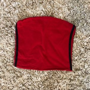 RED BRANDY MELVILLE TUBE TOP WITH BLACK STRIPES